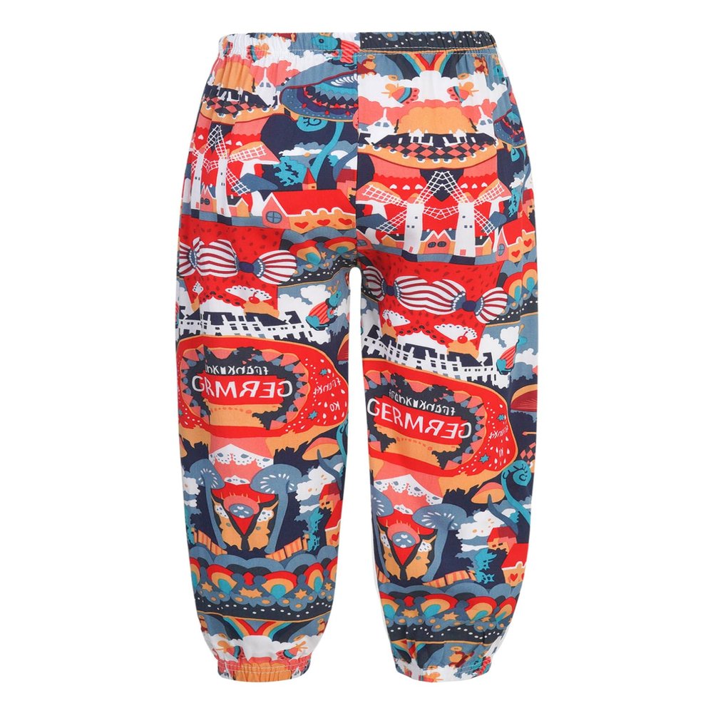 Fldy Girls Loose Yoga Boho Pants Bohemian Harem Bottoms Kids Stretchy Sports Trousers Running Jogger Pant Beach Pants Colorful A 2-3 Years