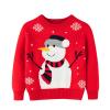 Children Boys Girls Sweatshirts Christmas Cartoon Snowman Prints Long Sleeve Warm Knitted Shawl Collar (Red, 3-4 Years) view 1