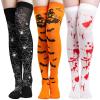 Jmkcoz Halloween Thigh High Long Stockings Over Knee Spider Socks Cosplay Bat Sock, 3 Pairs Knee High Socks for Women Girls Festival Thanksgiving Party Costumes Favor view 1