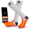 SNOW DEER Heated Socks for Men Women, App Control Rechargeable Electric Heating Warm Sock for Skiing Snowboarding Outdoors (Grey,M) view 1