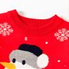 Children Boys Girls Sweatshirts Christmas Cartoon Snowman Prints Long Sleeve Warm Knitted Shawl Collar (Red, 6-7 Years) view 3