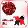 Hanaive 12 Inch Cheerleading Pom Poms and Large Cheerleader Hair Bow Large Metallic Cheer Cheerleader Pom Poms for Sports Team Spirit Cheering(Red and Black Mixed,Matte) view 2
