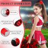Hanaive 12 Inch Cheerleading Pom Poms and Large Cheerleader Hair Bow Large Metallic Cheer Cheerleader Pom Poms for Sports Team Spirit Cheering(Red and Black Mixed,Matte) view 4