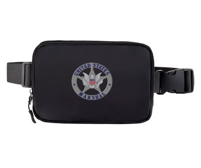 Belt Bag US Marshal Fanny Crossbody Bags US Enforcer Waist Packs With 3 Pockets (Black)