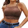 Avidlove Lace Bralette Lace Camisoles for Women Racerback Double-Layered Y2K Crop Top Brown XL view 1