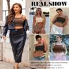 Avidlove Lace Bralette Lace Camisoles for Women Racerback Double-Layered Y2K Crop Top Brown XL view 4