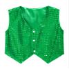 Aislor Kids Big Boys Sparkly Vest Shirt Jacket Jazz Hip Hop Stage Performance Waistcoat Coat Green 8-9 Years view 1