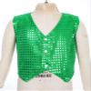 Aislor Kids Big Boys Sparkly Vest Shirt Jacket Jazz Hip Hop Stage Performance Waistcoat Coat Green 8-9 Years view 3