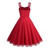 1950s Dress for Women Vintage Red Rockabilly Swing Dresses Sleeveless Spaghetti Straps 40s 50s Audrey Hepburn Cocktail Dress Retro Tea Party Dresses Red XX-Large view 3