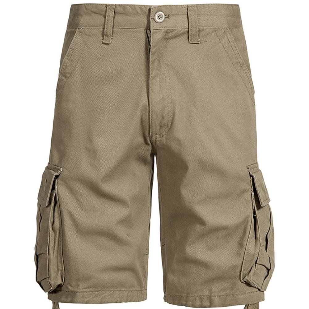 Muscularfit Cargo Shorts for Men Big Tall Below Knee Cotton Linen Shorts for Men 2023 Regular Fit Multi Pockets Cargo Shorts Casual Solid Work Utility Tooling Shorts Mens Shorts Set Yellow M