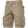 Muscularfit Cargo Shorts for Men Big Tall Below Knee Cotton Linen Shorts for Men 2023 Regular Fit Multi Pockets Cargo Shorts Casual Solid Work Utility Tooling Shorts Mens Shorts Set Yellow M view 2