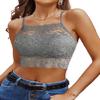 Avidlove Lace Bralette Lace Camisoles for Women Racerback Double-Layered Y2K Crop Top Light Grey XXL view 1