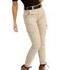 XUNRYAN Women's Hiking Cargo Pants Quick Dry Yoga Leggings Outdoor Camping Joggers with Zipper Pockets Workout Pants Khaki view 1