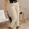 XUNRYAN Women's Hiking Cargo Pants Quick Dry Yoga Leggings Outdoor Camping Joggers with Zipper Pockets Workout Pants Khaki view 2