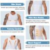 YOWODA Mens Body Shaper, Compression Shapewear Vest Slimming Undershirt Tank Top, Tummy Control Chest, Hide Gynecomastia (1, White, Medium) view 2