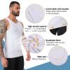 YOWODA Mens Body Shaper, Compression Shapewear Vest Slimming Undershirt Tank Top, Tummy Control Chest, Hide Gynecomastia (1, White, Medium) view 3