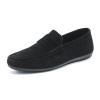 HOOENG Men's Loafers Suede Vamp Driving Penny Loafers Apron Toe Comfortable Flat Heel Lightweight Wedding Fashion Slip-ons (Color : Black, Size : 9) view 1