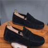 HOOENG Men's Loafers Suede Vamp Driving Penny Loafers Apron Toe Comfortable Flat Heel Lightweight Wedding Fashion Slip-ons (Color : Black, Size : 9) view 2