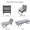 Folding Sleeping Cots for Adults, 6-Position Chaise Lounge Chairs for Beach Lawn Camping Pool Sun Tanning view 3