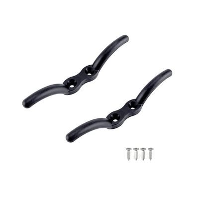 2 Pack Nylon Rope Cleat 4" Boat Dock Cleats Marine Rope Cleat for Fastening Rope Boat Yacht Docks Decks Kayaks Mini Tugboat Black