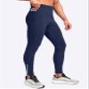 Pudolla Men's Thermal Running Tights with 3 Zipper Pockets Workout Compression Leggings Cycling Pants for Men Hiking Jogging(Navy X-Small) view 2
