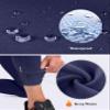 Pudolla Men's Thermal Running Tights with 3 Zipper Pockets Workout Compression Leggings Cycling Pants for Men Hiking Jogging(Navy X-Small) view 4