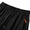 ANUFER Mens Summer Thin Stretchy Sweatpants Jogging Bottoms with Zip Pockets Lightweight Casual Trousers Open Bottom Black & Orange 3XL view 3