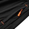 ANUFER Mens Summer Thin Stretchy Sweatpants Jogging Bottoms with Zip Pockets Lightweight Casual Trousers Open Bottom Black & Orange 3XL view 4