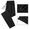 ANUFER Mens Summer Thin Stretchy Sweatpants Jogging Bottoms with Zip Pockets Lightweight Casual Trousers Open Bottom Black XL view 2