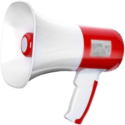 POCHY Handheld Megaphone 1312 Yard Range Megaphone Megaphones Built-in Siren Megaphone Speaker Lightweight Red Bullhorn Speaker