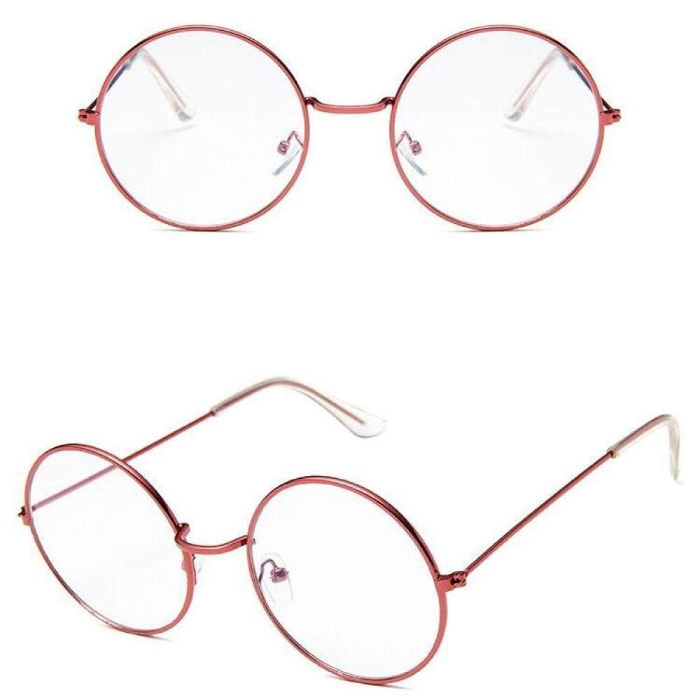 MUTYNE Fashion Women Glasses Frame Women Men Pink Eyeglasses Frame Vintage Round Clear Lens Glasses Optical Spectacle Frame,5,One size
