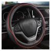 FUERU Car Steering Wheel Cover Set Car Steering Wheel Cover Simple Leather Sweat-Absorbing and Breathable Car Interior Gift (Color : 2#) view 1