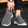 Men's Casual Knit Mesh Shoes Canvas Slip-on Loafers Breathable Walking Sneakers Soft Boat Shoes Lightweight Comfortable Walking Shoes Grey view 2