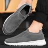 Men's Casual Knit Mesh Shoes Canvas Slip-on Loafers Breathable Walking Sneakers Soft Boat Shoes Lightweight Comfortable Walking Shoes Grey view 3
