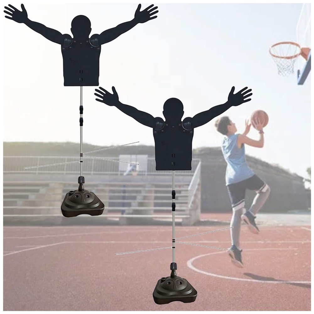 2 Pcs Basketball Defender Mannequin Obstacle Training Dummy, Height Adjustable Shooting Trainer for Children Adults, with Dribble Sticks & Water Injection Base ( Color : Height 130-255cm(51"-100") )