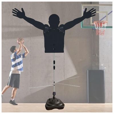 LXLZYXSF Defensive Mannequin for Shooting Dribbling Drills, Basketball Practice Dummy with Adjustable Arms & Water Injection Base & Telescopic Pole, Kids Adults (Color : Height 130-255cm(51-100in))