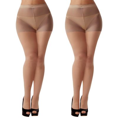 Buauty 2 Pairs 20D Tights for Women,Women's Sheer Black Tights,Soft Opaque Pantyhose and Stockings for Comfort and Elegance6