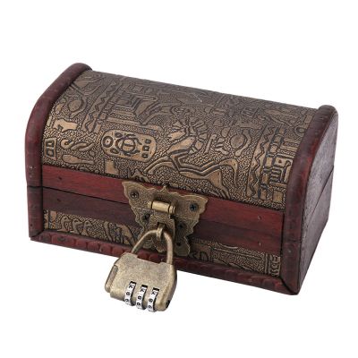Yosoo Health Gear Wooden Jewelry Box, Wooden Box With Lock Jewelry Storage Box, Vintage European Classical Wooden Case Jewelry Storage Box Container Home Decoration (Small Size, Egyptian Box With