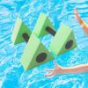 UGPLM Triangle Water Aerobic Exercise Dumbbells Water Floating Dumbbells Lightweight High Buoyancy Fitness Easy to Dry Portable Water Dumbbells, Green view 2