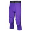 AGJGFM Mens 3/4 Goalkeeper Leggings Padded Soccer Goalie Pants Basketball Compression Capri Pants Tights Purple view 1