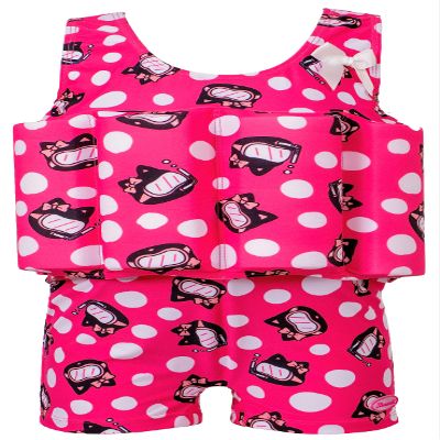 Baby Kids Boys Girls One-Piece Swimsuit with UPF 50+ Sun Protection, Long Sleeve Rash Guard for Toddler, Beach Pool Swimming, Summer Vacation Outfit Fuchsia Diving Cat 1-2Years