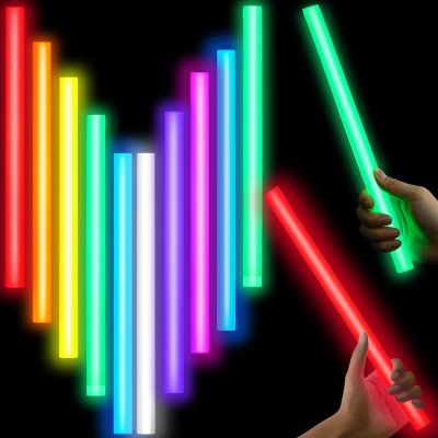 Lewtemi 10 Pcs Large Glow Sticks Big Giant Jumbo Halloween Christmas Emergency Light Stick for Camping Accessories, Survival Kit(Vibrant Color,14 Inch)
