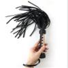 MarquiseDeBliss Genuine Leather Handcrafted Gentle Horse Whip - Thick Equestrian Training and Riding Essential - Riding Tools (19.7 Inches, Black and Gold) view 2