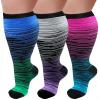 3 Pairs Plus Size Wide Calf 20-30 mmHg Knee High Compression Socks view 1