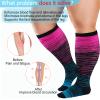 3 Pairs Plus Size Wide Calf 20-30 mmHg Knee High Compression Socks view 2