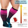3 Pairs Plus Size Wide Calf 20-30 mmHg Knee High Compression Socks view 3