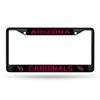Rico Industries NFL Football Arizona Cardinals Black Chrome Frame with Printed Inserts 12" x 6" Car/Truck Auto Accessory view 1
