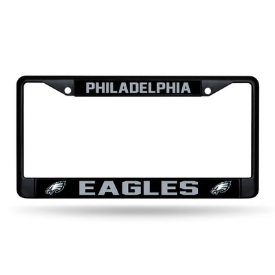 Rico Industries NFL Football Philadelphia Eagles Black Chrome Frame with Printed Inserts 12" x 6" Car/Truck Auto Accessory