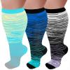 3 Pairs Plus Size Wide Calf 20-30 mmHg Knee High Compression Socks view 1