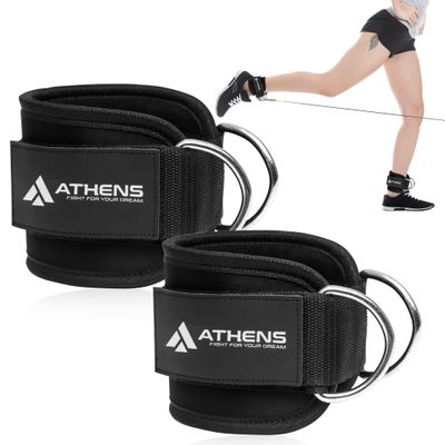 Ankle Straps for Cable Machine, Gym Ankle Cuff for Kickbacks, Leg Extensions, Glute Workouts, Booty Hip Abductors Exercise for Women and Men, Adjustable Leg Straps with Neoprene Padding Pair